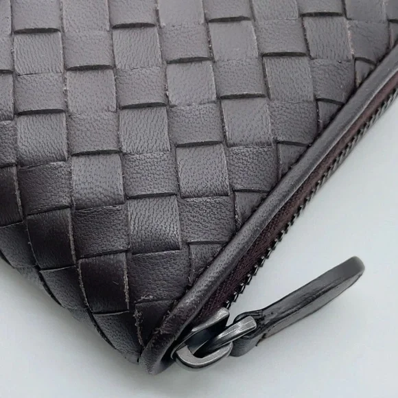 Bottega Veneta Dark Brown Expresso long Leather wallet zip around woven - Picture 5 of 14